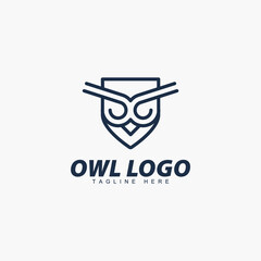 Modern owl logo icon concept vector illustration.