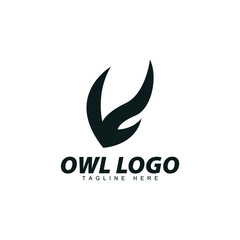 Modern owl logo icon concept vector illustration.