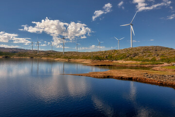 Green energy, power windmills, Central Norway, Lom area