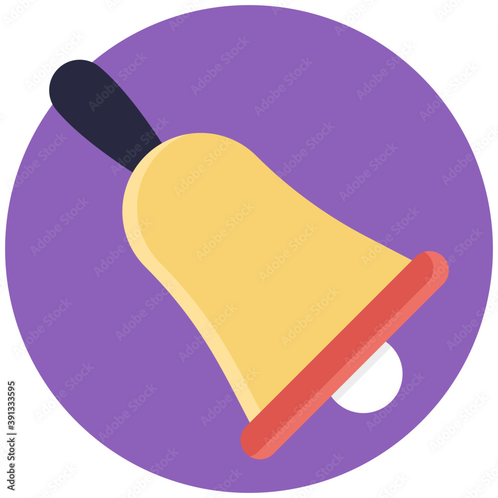 Poster a ringing bell, flat vector icon design