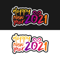 Happy 2021 new year card in paper style for your seasonal holidays flyers, greetings and invitations cards and christmas themed congratulations and banners. Ox year. Vector illustration.