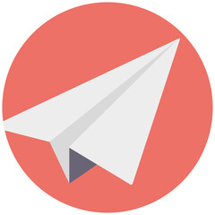 
All time favorite, paper plane flat icon design
