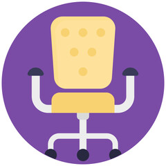 
Swivel Chair Flat vector Icon
