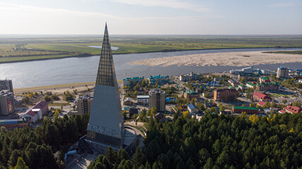 view of the city streets from above
