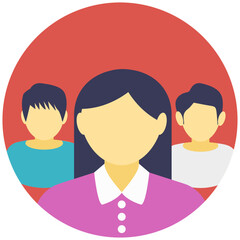 Obraz premium Group of classmates, flat icon 