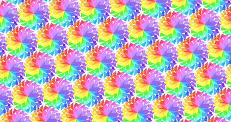 Fototapeta na wymiar repetitive abstract geometric rainbow pattern-12p1a of the twelve sided polygon-12p1