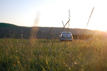 Fototapeta na wymiar car in the grass