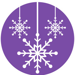 
Flat vector icon of red christmas ball with starry background
