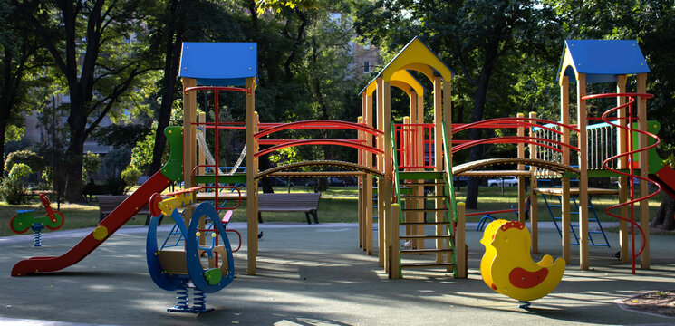image of a playground in a city park