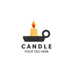 candle logo vector color illustration design