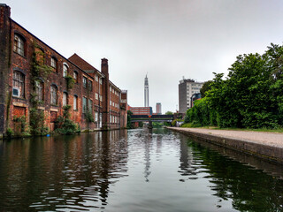 Naklejka premium Old Canalside Factories in Birmingham