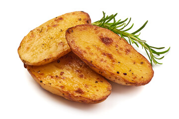 Baked potatoes, isolated on white background