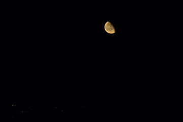 Moon at night evening close up closeup 