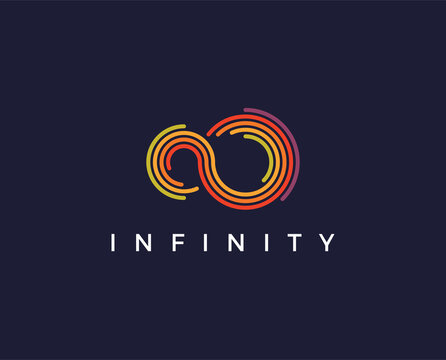 minimal infinity logo template - vector illustration