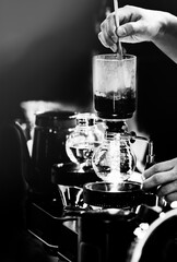Coffee machine  Barista working in a coffee shop.