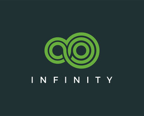 minimal infinity logo template - vector illustration
