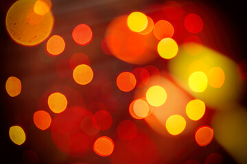 Christmas lights colorful bokeh background. Holiday festive atmosphere