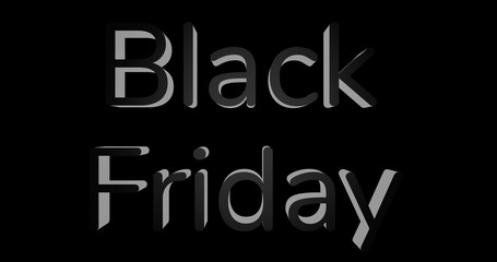 Render with volumetric letters with the inscription black friday