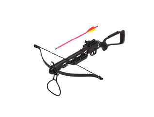 Modern crossbow isolate on a white back. Quiet weapon for hunting and sports.
