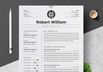 Minimal Resume and Cover Letter and Reference Page Set