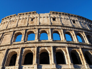 Obraz premium Close up view of Colosseum Ruins in Rome, Italy