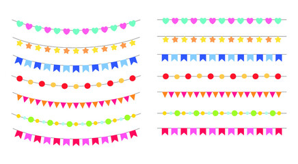 Colorful ornamental garland vector set