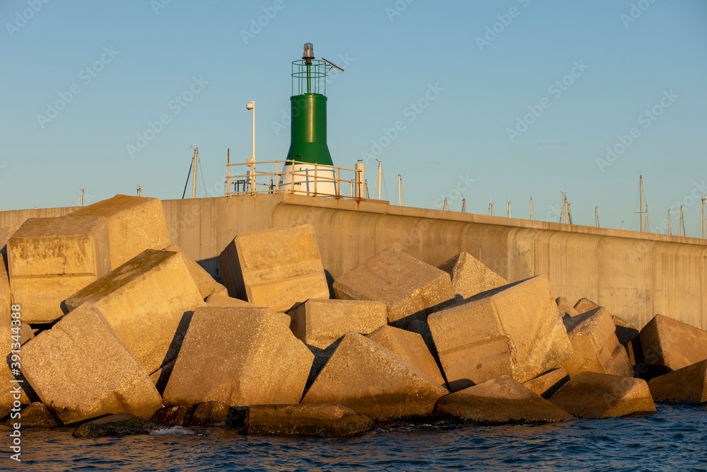 Poster concrete blocks-breakwaters