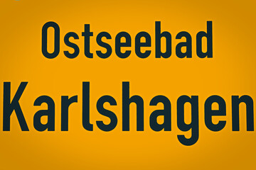 Ortseingangsschild vom Ostseebad Karlshagen