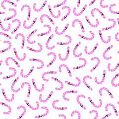 Christmas sweets seamless pattern. Candy. Vector hand-drawn illustration of decorated for the holidays. Cute Pastel Palette.