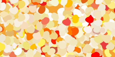 Light pink, yellow vector pattern with abstract shapes.