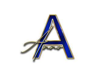 Buchstabe, A, Monogramm, Alphabet, Kalligrafie, Name, Handgeschrieben, Grafik