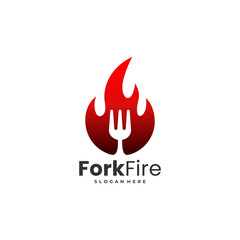 fork with fire logo concept