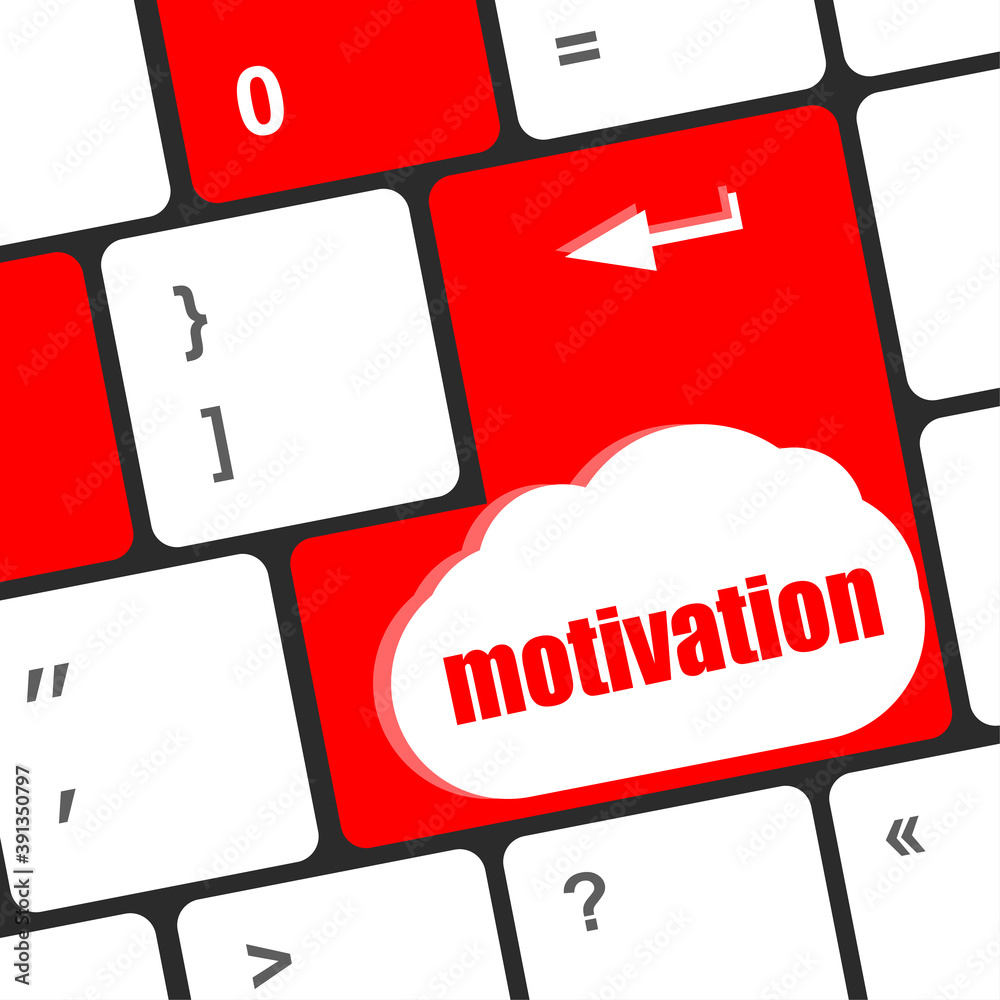 Poster motivation enter button on computer keyboard key