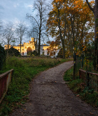 Park in Rusovce village near Bratislava with beautiful Castle, Slovakia