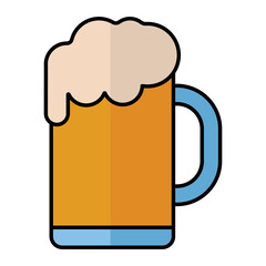 Isolated glass beer icon october fest germany - Vector
