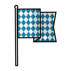 Isolated Blue flag october fest germany icon- Vector