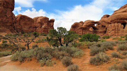 Hiking trails thru Arches National Park