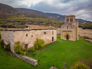 Fototapeta na wymiar hermitage of San Pedro de Tejada, Romanesque hermitage, Puente-Arenas, the Merindad de Valdivielso, Burgos, Spain