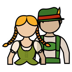 Isolated persons typical october fest germany icon- Vector