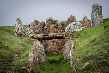 Dolmen of the Cotorrita, Neolithic burial chamber, municipality of Los Altos, Las Merindades,...