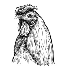 chicken breeding. animal husbandry. livestock. vector sketch on a white