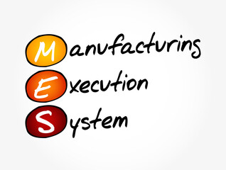 MES - Manufacturing Execution System acronym, business concept background