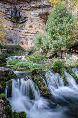 Fototapeta na wymiar Orbaneja waterfall, Orbaneja del Castillo, Burgos, Spain