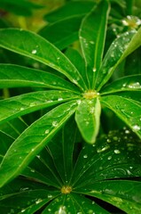 water drops on leaves after rain