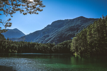 lake view in the alphs in austria at fernsteinsee