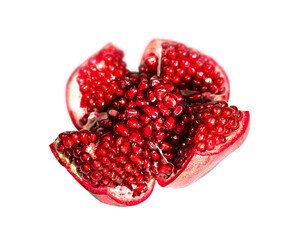Ripe pomegranate isolated on a white background.