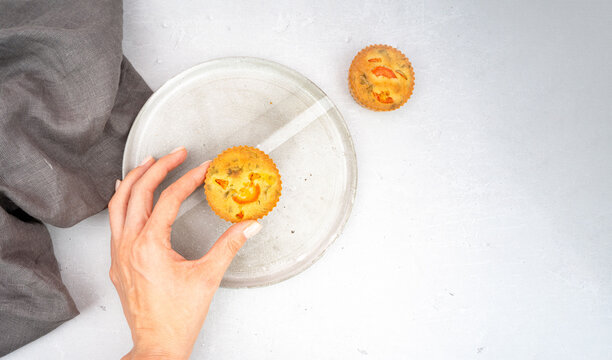 Small egg bite food pastry muffins. Finger food and mini meals concept.