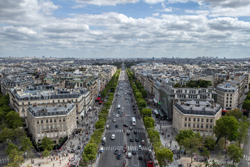 Aerial view over the roofs of paris