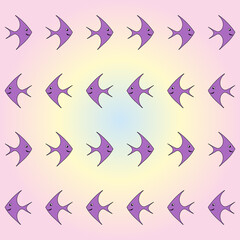 Funny fish scalarium baby seamless pattern