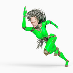 super cyborg is running fast